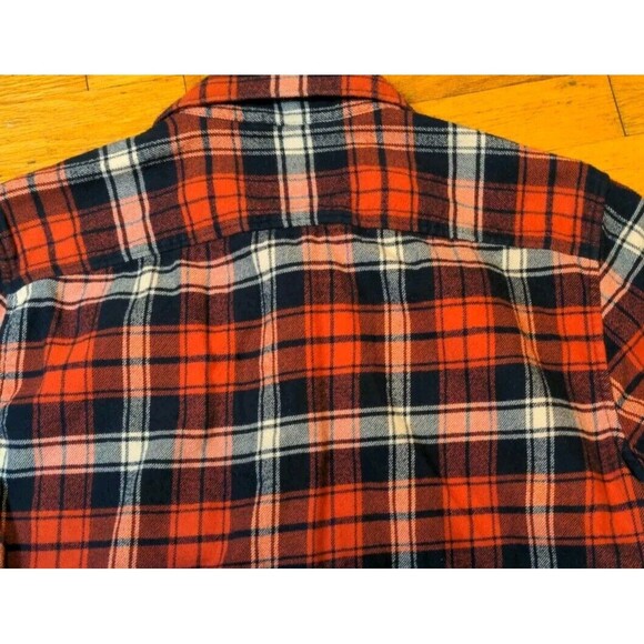 VTG American Eagle Flannel Shirt Men's Small Red Check Button Up Long Sleeve - Picture 8 of 8